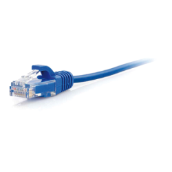 PATCH CORD CAT6 ULTRADELGADO SIN BLINDAR 26AWG MULTIFILAR PARA CENTRO DE DATOS CHAQUETA CM AZUL 0,3M
