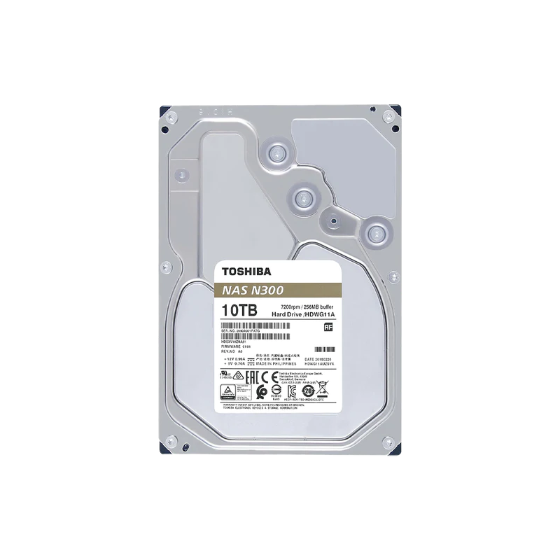 HDD-NTO-1128 - DISCO DURO NAS SATA 3.5 10TB 7200RPM 256MB TOSHIBA N300 HDWG11AXZSTA Garantia 3 Años