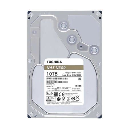 HDD-NTO-1128 - DISCO DURO NAS SATA 3.5 10TB 7200RPM 256MB TOSHIBA N300 HDWG11AXZSTA Garantia 3 Años