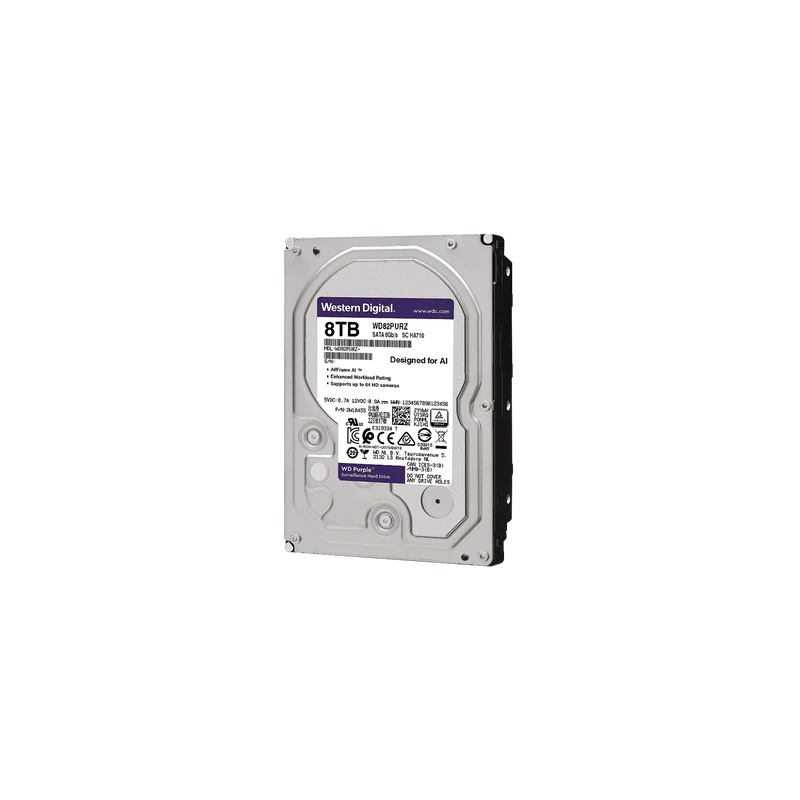 HDD-VWD-0302 - DISCO DURO SURV. SATA 3.5 8TB 5640RPM 128MB WD PURPLE WD84PURZ Garantia 3 Años
