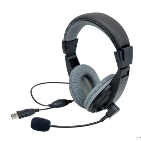 ACC-DXU-0970 - DIADEMA USB 2.0 XUE® H520 MIC GIRATORIO NEGRA/GRIS C/CONTROL EN CABLE Garantia 6 Meses
