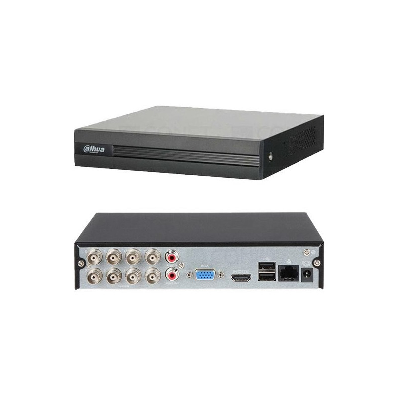 XVR 5 en 1, 30fps por 8CH@720p ó 1CH@1080n/7CH@720p, 15fps por 8CH@1080n, soporta tecnología HDCVI/CVBS/AHD/TVI, 1MP