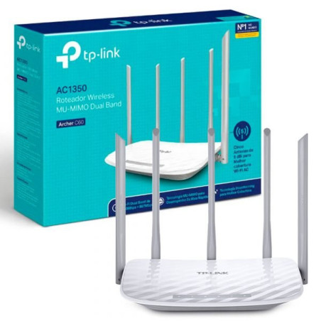ARCHER C60 Router Inalámbrico doble banda AC, 2.4 GHz y 5 GHz Hasta 1350 Mbps, 5 antenas externas omnidireccional