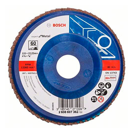 F1Y0071 - Disco flap recto 4.1/2" grano 60 expert
