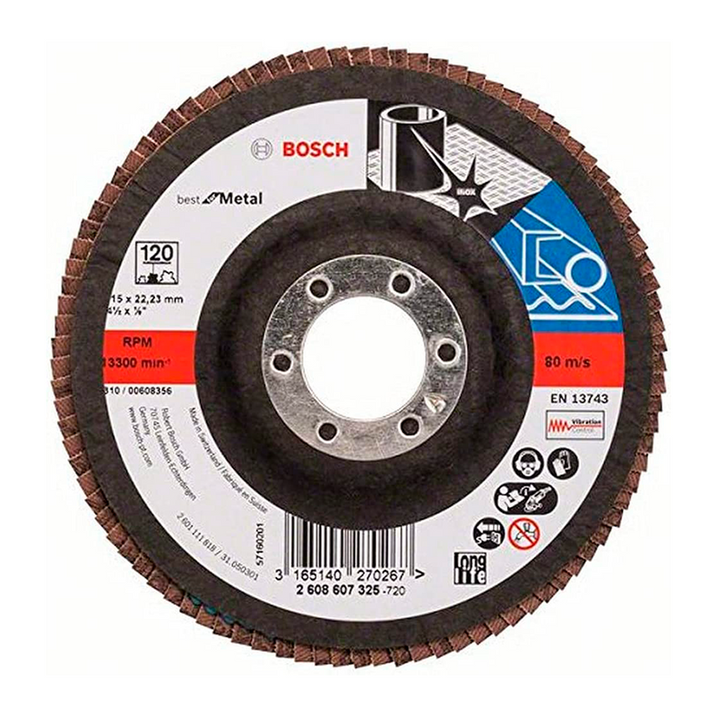 0000004150 - Disco flap recto 4.1/2" grano 120 best metal