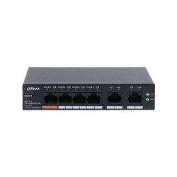 Switch 6 puertos, administrado en la nube, 4 puertos PoE, 10/100 Mbps, Soporta IEEE802.3, IEEE802.3u - DH-CS4006-4ET-60