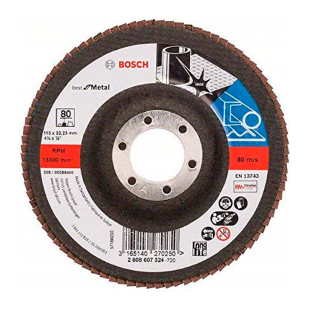 Disco flap recto 4.1/2" grano 80 best metal - 0000004152