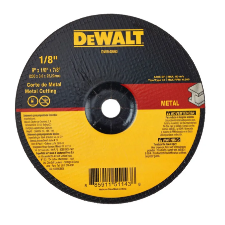 F2Y0090I - Disco Corte Metal 9" X 1/8" T-42 Dw54860