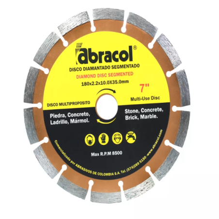 Disco diamantado 7" segmentado Abracol - 812060070
