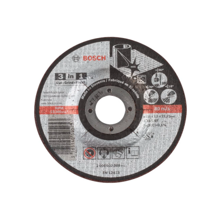 0000004072 - Disco 3 en 1 corte, pulir, desbaste 4.1/2"x3/32"x7/8" t-27