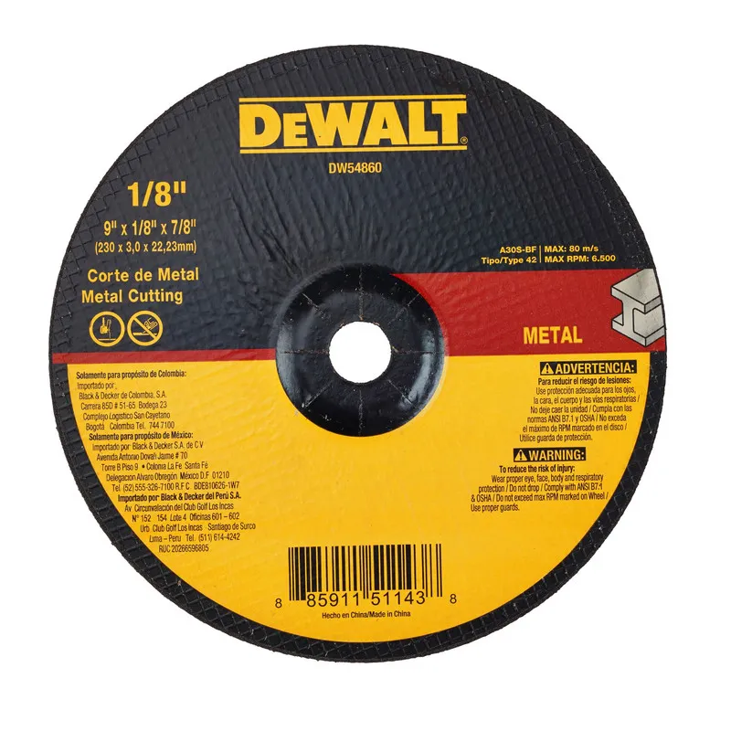 F2Y0100I - Disco Corte Metal 7"X1/8"X 7/8"T-27 Dw54840 Dewalt