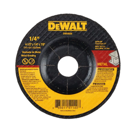 Disco Corte Metal 4.1/2" X 1/8" T-42 Dw54820 - F2Y0113I