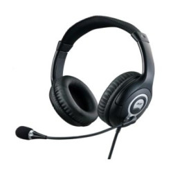 Dieadema AHW110 wirled headset 3.5 mm auriculares flexibles ligeros con microfono omnidireccional/color negro-gris