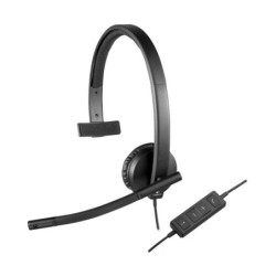 DIADEMA H570e MONO Logitech Corporativo Monoaural Alámbrico USB Compatible Win-Mac Micrófono Suspensión Ruido Cable Plano Con