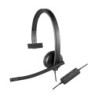 DIADEMA H570e MONO Logitech Corporativo Monoaural Alámbrico USB Compatible Win-Mac Micrófono Suspensión Ruido Cable Plano Con
