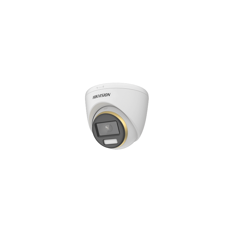 CAMARA TURBO 1080P TURRET F2.8mm 0.0005LUX F1.0 24/7 COLORVU LUZ BLANCA 40M 3D DNR 130dB WDR IP67 SEMI METALICA HIKVISION