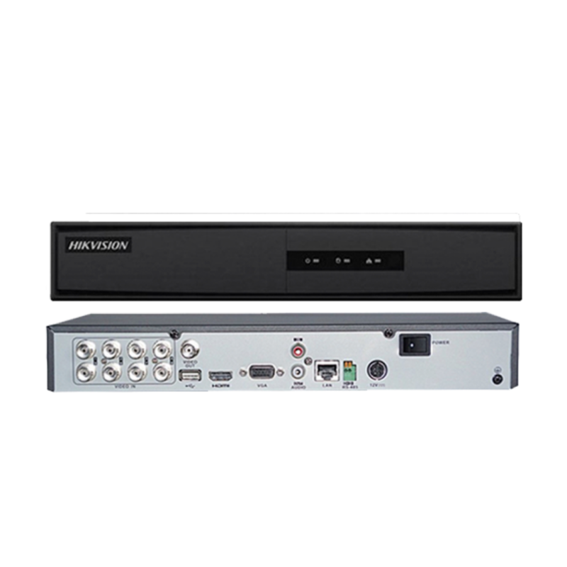 DVR 8CH TURBO 1080p LITE 1BAHIA/6TB H.265+ 1080p lite/HD 720p lite/WD1/4CIF/VGA@12fps; CIF@25fps HDMI/VGA METAL HIKVISION