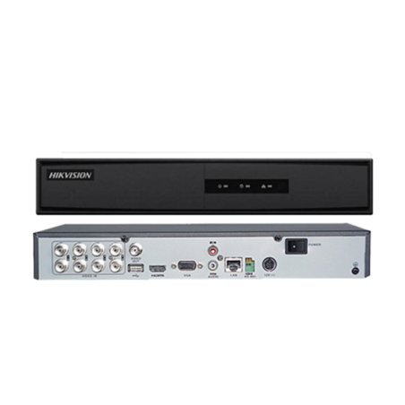 DVR 8CH TURBO 1080p LITE 1BAHIA/6TB H.265+ 1080p lite/HD 720p lite/WD1/4CIF/VGA@12fps; CIF@25fps HDMI/VGA METAL HIKVISION