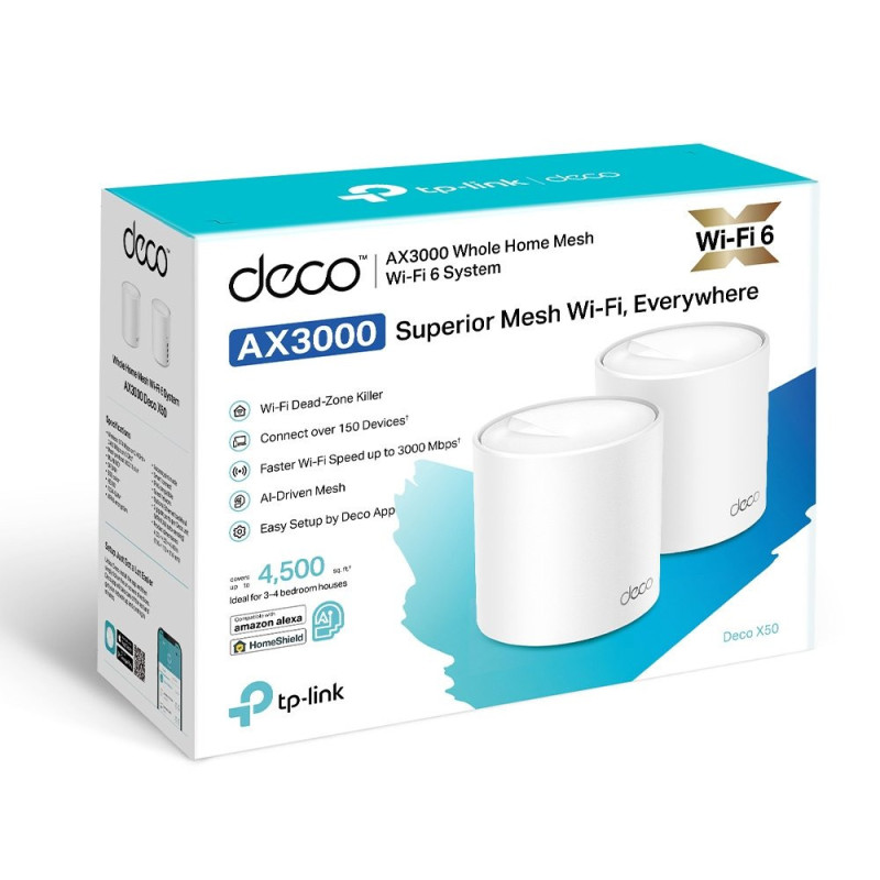 Deco X60(2-pack) Sistema Wi-Fi 6 en malla para todo el hogar AX3000