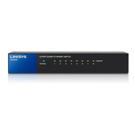 Switch Linksys Gigabit Ethernet Plug and Play 8-Port SE3008