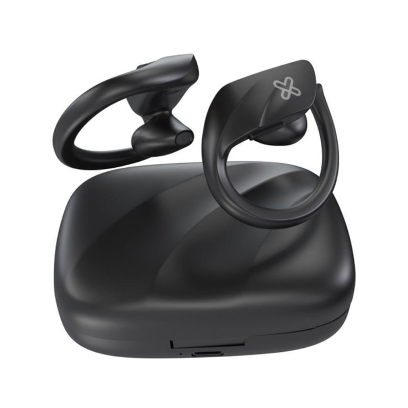 KX TWS True Wireless Stereo Earbuds with Charging case Wls-BT In-ear -With Hooks - 18 hrs total - Touch - Voice - KTE-100BK
