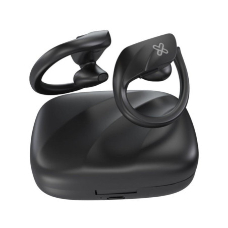 KX TWS True Wireless Stereo Earbuds with Charging case Wls-BT In-ear -With Hooks - 18 hrs total - Touch - Voice - KTE-100BK