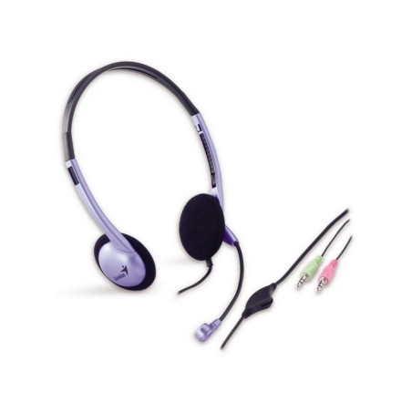 31710037100 Audífono Diadema Genius HS-02B 2 Plug 3.5mm Azul-Negro