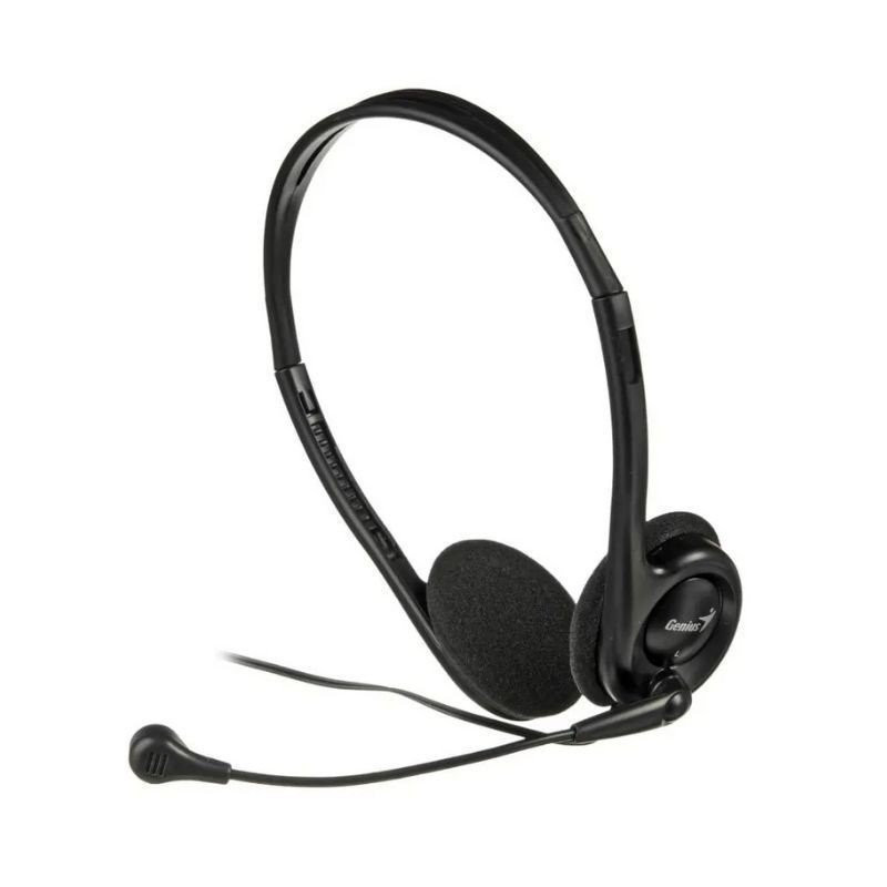 31710151100 Audífono Diadema Genius HS-200C 2 Plug 3.5mm Negro Con Micrófono