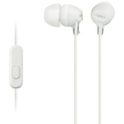 MDR-EX15APWZUC Audífonos Sony internos MDR-EX15AP Color Blanco de silicona de ajuste seguro.