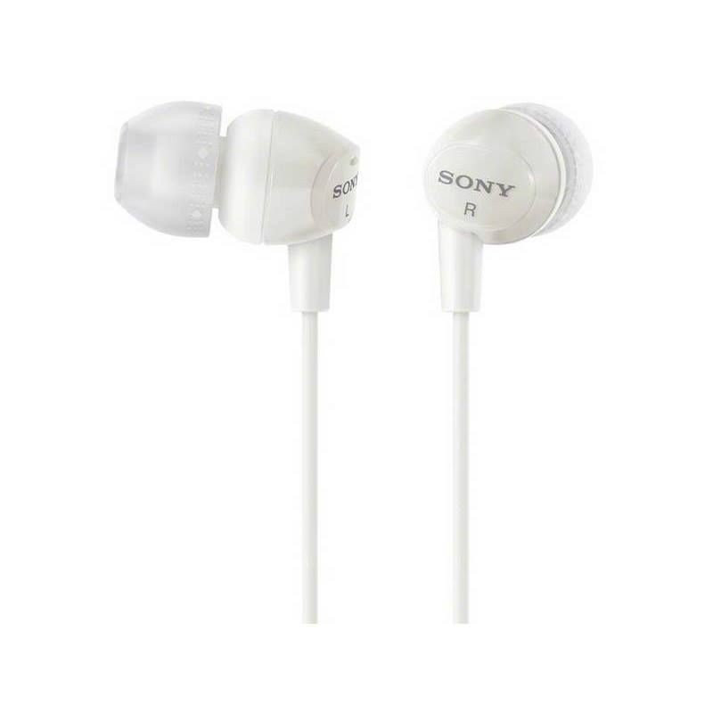 MDR-EX15LPW Audífonos Sony internos MDR-EX15LP Color Blanco, de silicona de ajuste seguro.
