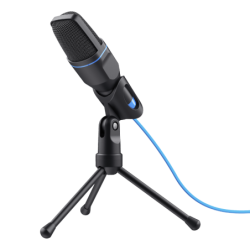 Micrófono Trust Mico 3.5 mm-Usb conTripode Negro-Azul - 23790