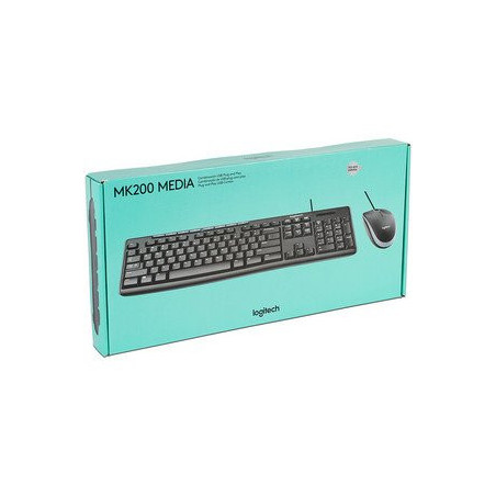 920-002716 Combo Teclado y Mouse Logitech Mk200 Multimedia Usb
