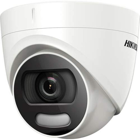 CAMARA TURBO 1080P TURRET F3.6mm 0.0005LUX F1.0 24/7 COLORVU LUZ BLANCA 20M 3D DNR IP67 SEMI METALICA HIKVISION