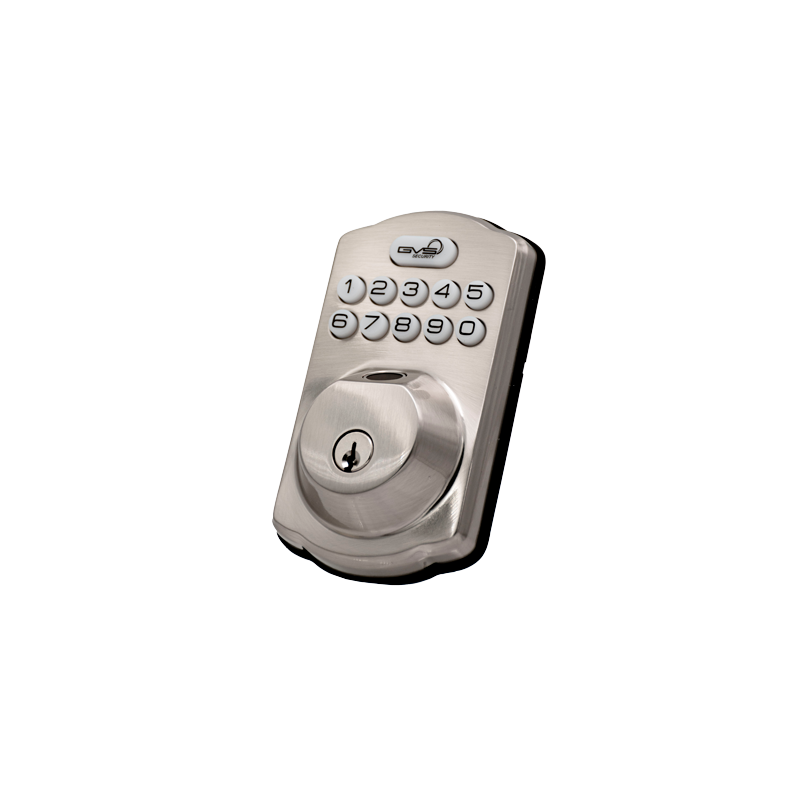 KS02A-GVS - CERRADURA INTELIGENTE EN ALUMINIO CON LLAVE TECLADO NUMERICO LECTOR DE HUELLA PLATEADA