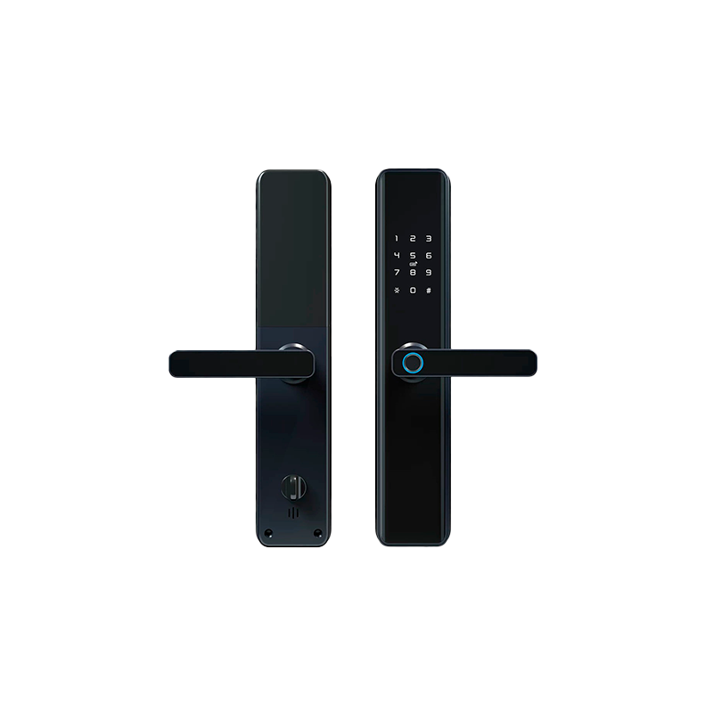 CERRADURA INTELIGENTE ALEACIÓN DE ALUMINIO TECLADO NUMERICO LECTOR TARJETA MF NEGRA - R5-2H