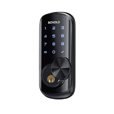 WFP01 - CERRADURA INTELIGENTE DE CERROJO CON WIFI TECLADO NUMERICO LLAVE Y APP NEGRO