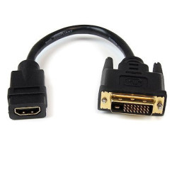 HDDVIFM8IN StarTech.com 8in HDMI to DVI-D Video Cable Adapter - HDMI Female to DVI Male - HDMI to DVI Dongle Adapter Cable