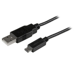 USBAUB1MBK StarTech.com 1M MOBILE CHARGE SYNC USB TO SLIM MICRO USB THIN MICRO USB CHARGING CABLE