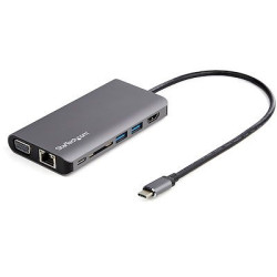 DKT30CHVAUSP StarTech.com USB-C Multiport Adapter - HDMI or VGA - 100W PD - Attached 30 cm Host Cable - SD Card Reader - USB-C