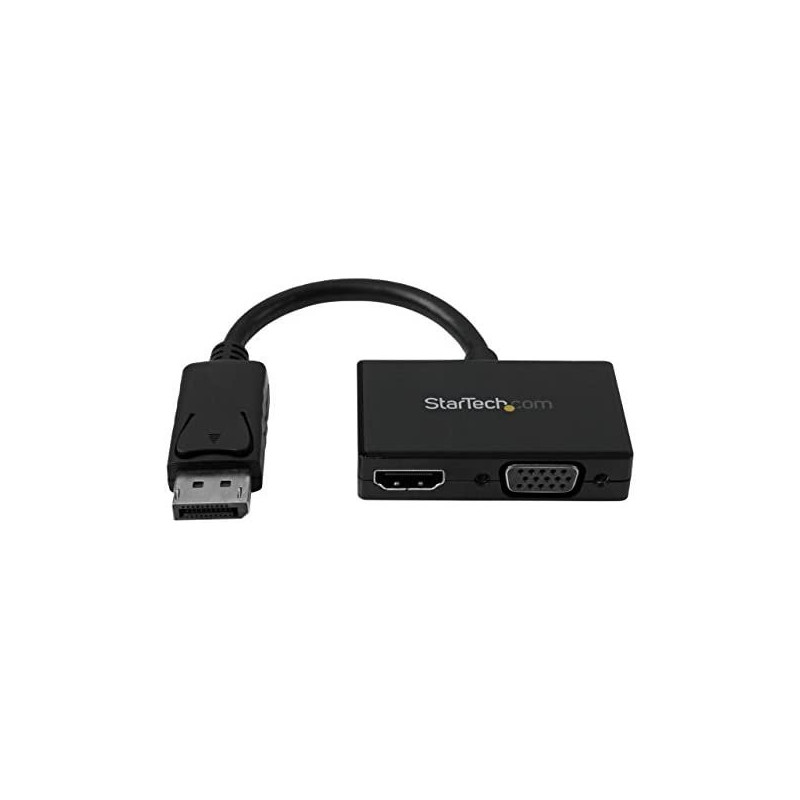 DP2HDVGA Travel A/V adapter: 2-in-1 DisplayPort to HDMI or VGA - DP to HDMI or VGA adapter with compact & lightweight for