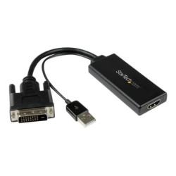 DVI2HD StarTech.com Adaptador de video DVI a HDMI con Alimentación USB y Audio - 1080p - Conversor DVI-D a HDMI
