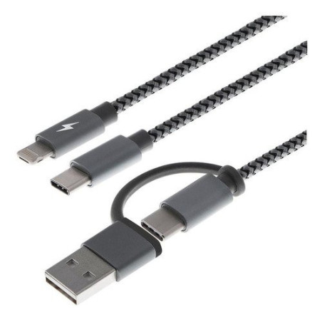 Xtech Cable multifuncional para carga 5 en 1 USB A o C a Micro USB- Lightning o tipo C XTC-560