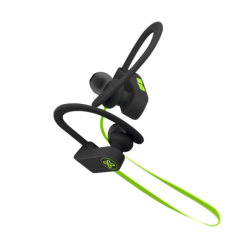 KX Sport earbuds Bluetooth IPX4 water resistant - 12hrs - Hooks - HD micrprophone Green