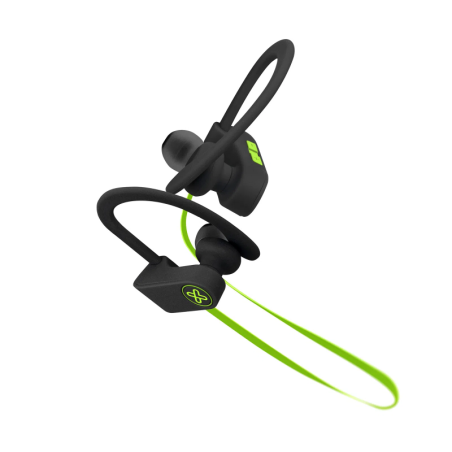 KX Sport earbuds Bluetooth IPX4 water resistant - 12hrs - Hooks - HD micrprophone Green