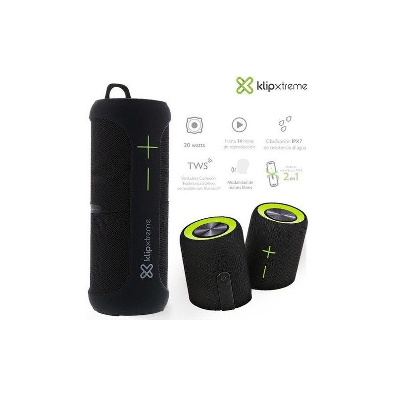 KX 2 in 1 Portable Bluetooth speaker TWS true wireless stereo 20W 14Hrs. IPX7