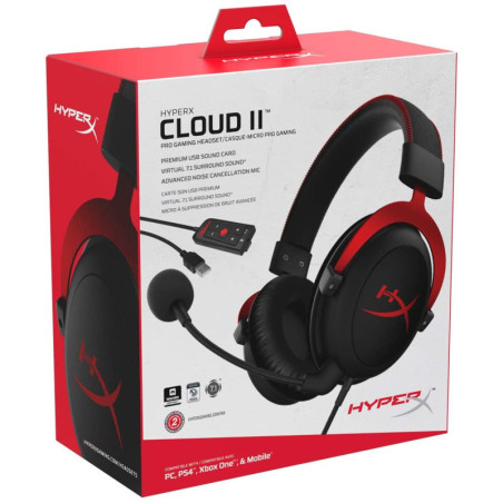 Kingston HyperX Cloud II - Pro Gaming Headset Red
