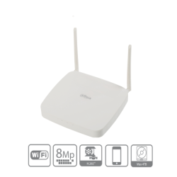 NVR WIFI 2,4GHZ 8CH H.265 DECODIFICACION 1CH@4K O 4CH@2MP AB ENTRADA WIFI 24MBPS 1 SATA 1 HDMI 1RJ45 DHI-NVR2108-W-4KS2