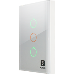 HSCS513US - INTERRUPTOR ZWAVE TÁCTIL TRIPLE HORUS SOPORTA 3 CARGAS HASTA DE 5A 85-260VAC
