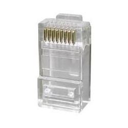 PAQ100-LPRJ458P8CC6US11 - CONECTOR RJ45 CAT 6 SIN BLINDAJE DE UNA SOLA PIEZA PARA CONDUCTORES SÓLIDOS AWG 23-26 PAQX100