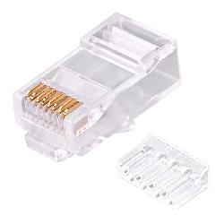 LPBRJ458P8CCAFS21 - CONECTOR RJ45 DE 2 PIEZAS CAT 6A BLINDADO PARA CONDUCTORES SÓLIDOS AWG 23-26-PAQUETE X 50 UNIDADES